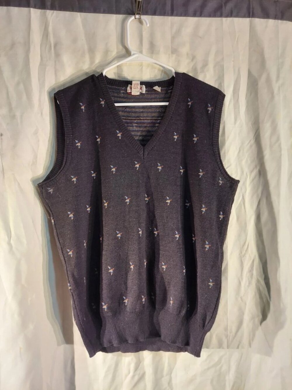 Racquet Sweater Vest XL 100% Real Wool